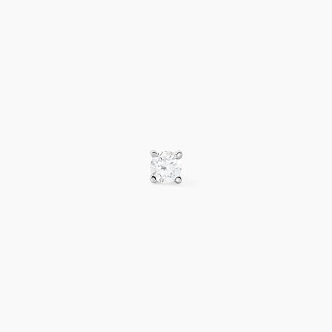 Boucle D'oreille Puce Unitaire Victoria Or Blanc Diamant - Clous d'oreilles Famille | Histoire d’Or