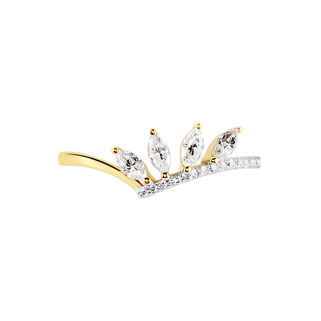 Bague Tiara Or Jaune Oxyde De Zirconium - Bagues avec pierre Femme | Histoire d’Or