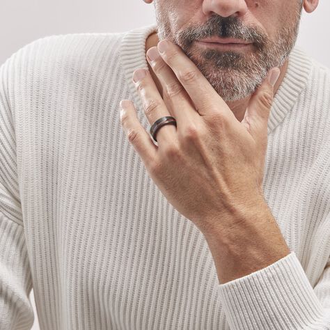 Bague Acier Noir Javiere - Bagues fantaisie Homme | Histoire d’Or