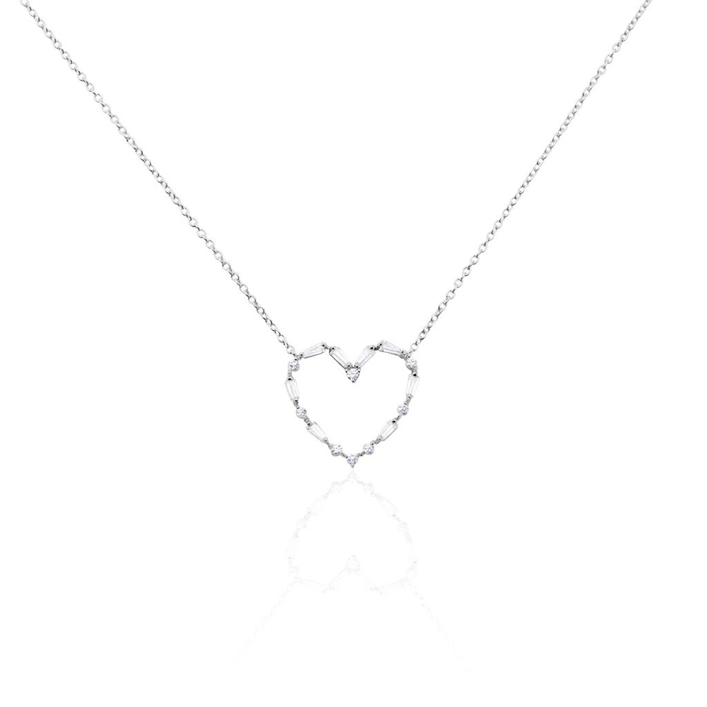 Collier Argent Gaucher Oxydes De Zirconium - Colliers fantaisie Femme | Histoire d’Or