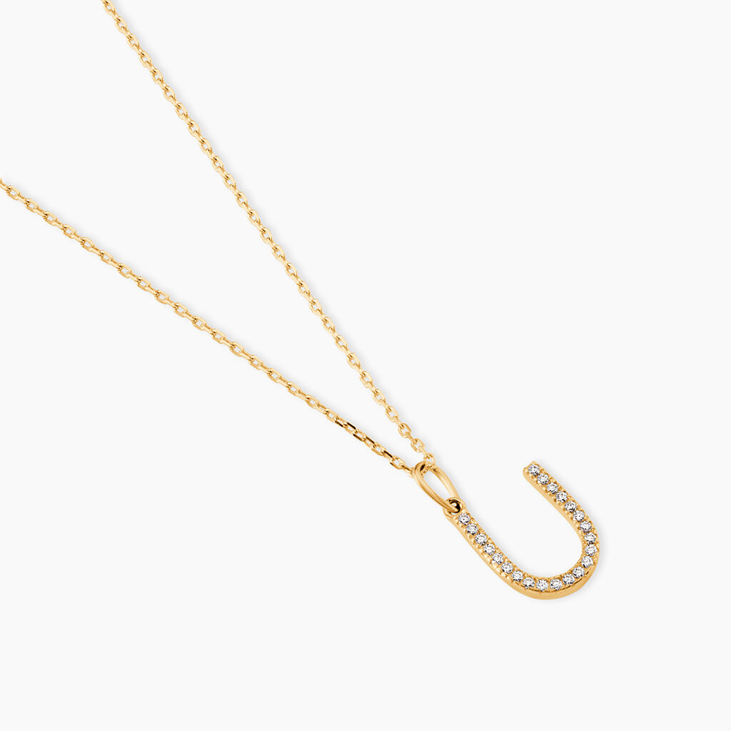 Pendentif Lettre U Or Jaune Oxyde - Pendentifs Famille | Histoire d&rsquo;Or