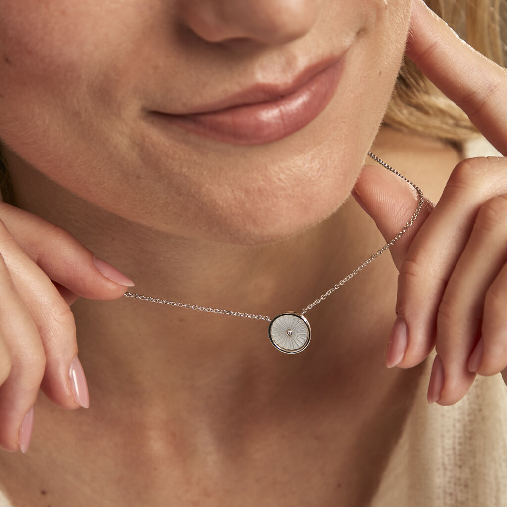 Collier Erina Argent Blanc Nacre Oxyde De Zirconium - Colliers fantaisie Femme | Histoire d’Or