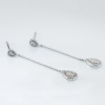 Boucles D'oreilles Pendantes Mariona Or Blanc Diamant - Boucles d'oreilles pendantes Femme | Histoire d&rsquo;Or
