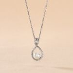 Collier Rozane Argent Blanc Perle De Culture Et Oxyde De Zirconium - Colliers fantaisie Femme | Histoire d&rsquo;Or