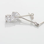 Boucles D'oreilles Pendantes Goutte Or Blanc Oxyde De Zirconium - Boucles d'oreilles pendantes Femme | Histoire d&rsquo;Or