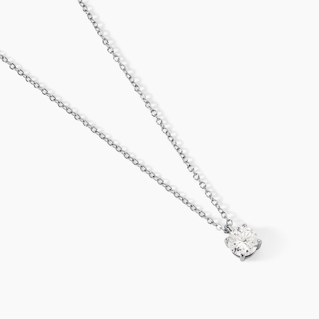 Collier Solitaire Argent Lylwenn - F&ecirc;te des m&egrave;res Femme | Histoire d&rsquo;Or