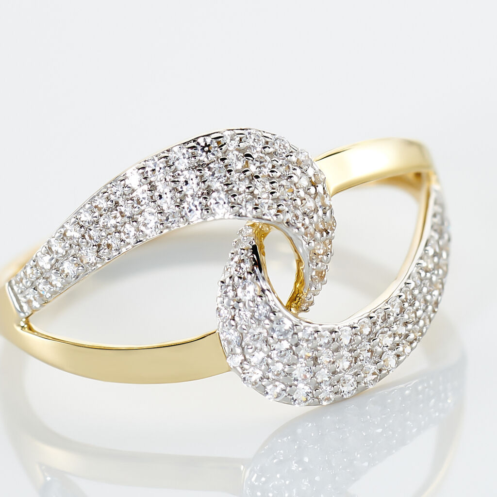Bague Boucle D'or Or Jaune Oxyde De Zirconium - Bagues avec pierre Femme | Histoire d’Or