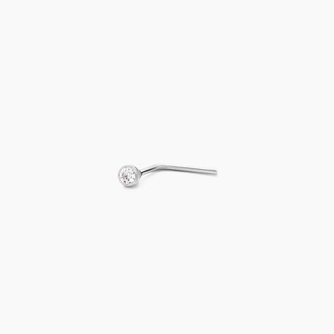 Piercing De Nez Fethi Serti Clos Or Blanc Oxyde De Zirconium - Bijoux Femme | Histoire d’Or