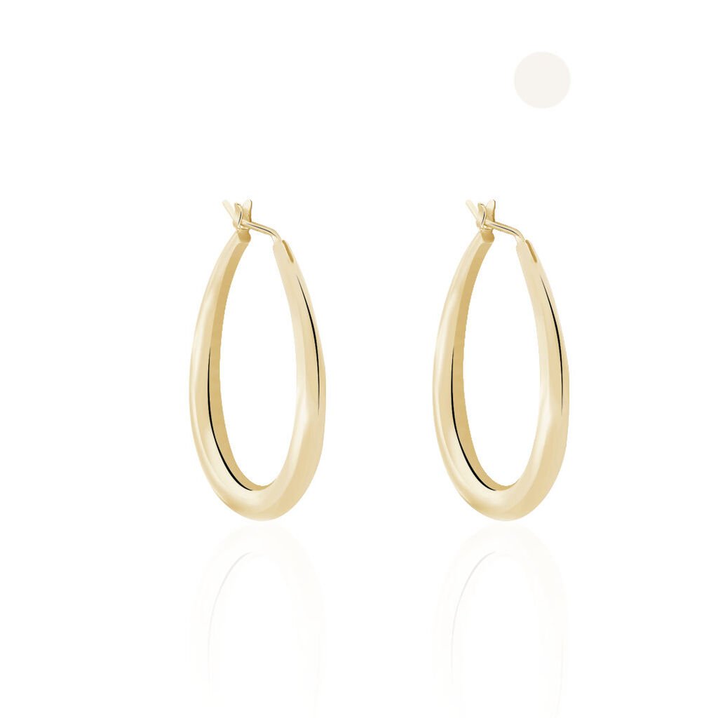 Cr&eacute;oles Olivia Ovale Plaqu&eacute; Or Jaune - Boucles d'oreilles cr&eacute;oles Femme | Histoire d&rsquo;Or
