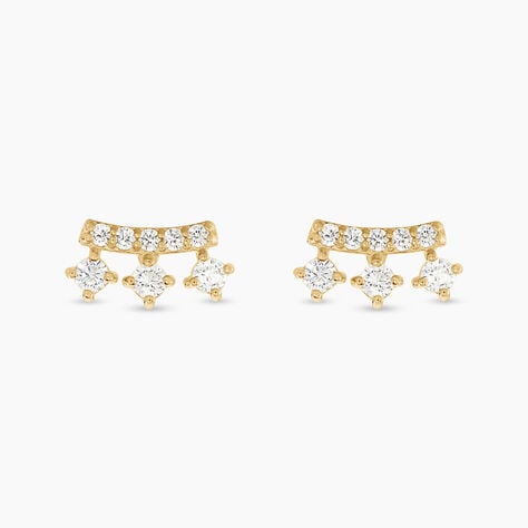Boucles D'oreilles Puces Narelle Or Jaune Oxyde De Zirconium - Clous d'oreilles Femme | Histoire d&rsquo;Or