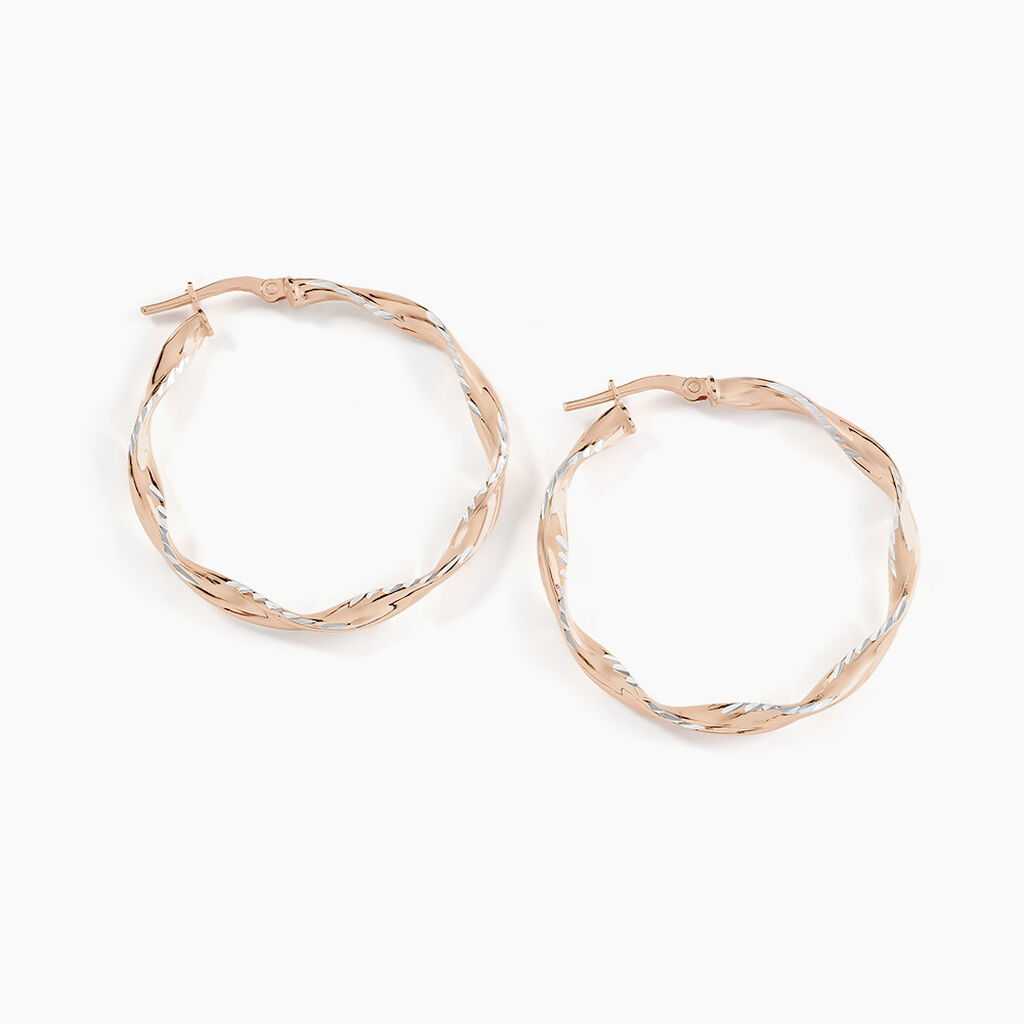 Cr&eacute;oles Argent Rose Alieno - Boucles d'oreilles cr&eacute;oles Femme | Histoire d&rsquo;Or