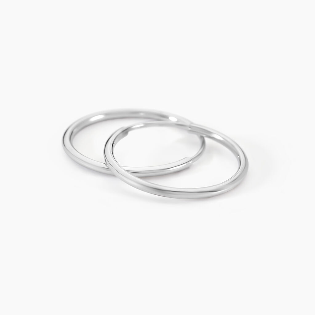 Créoles Dominae Or Blanc - Boucles d'oreilles créoles Femme | Histoire d’Or