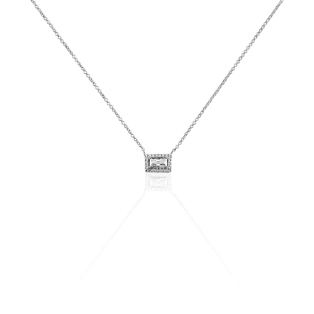 Collier Laurine Argent Blanc Oxyde De Zirconium