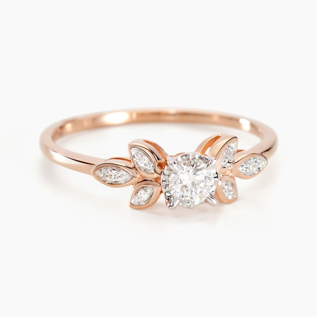 Bague Solitaire Alicea Or Rose Diamant - Bagues solitaires Femme | Histoire d&rsquo;Or