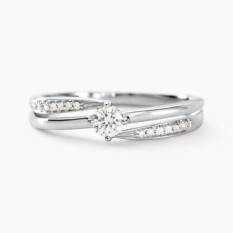 Bague Selene Or Blanc Diamant - Bagues solitaires Femme | Histoire d’Or