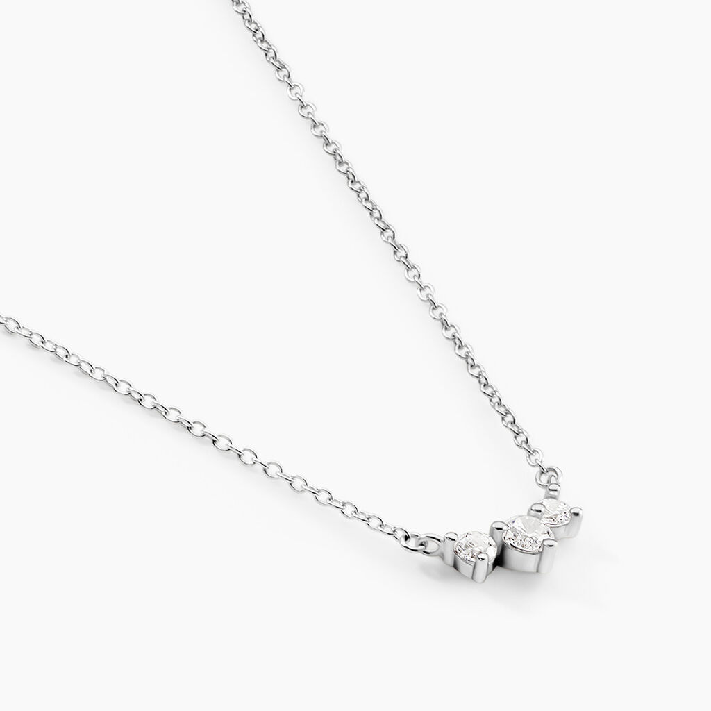 Collier Darlene Argent Blanc Oxyde De Zirconium - Colliers fantaisie Femme | Histoire d&rsquo;Or