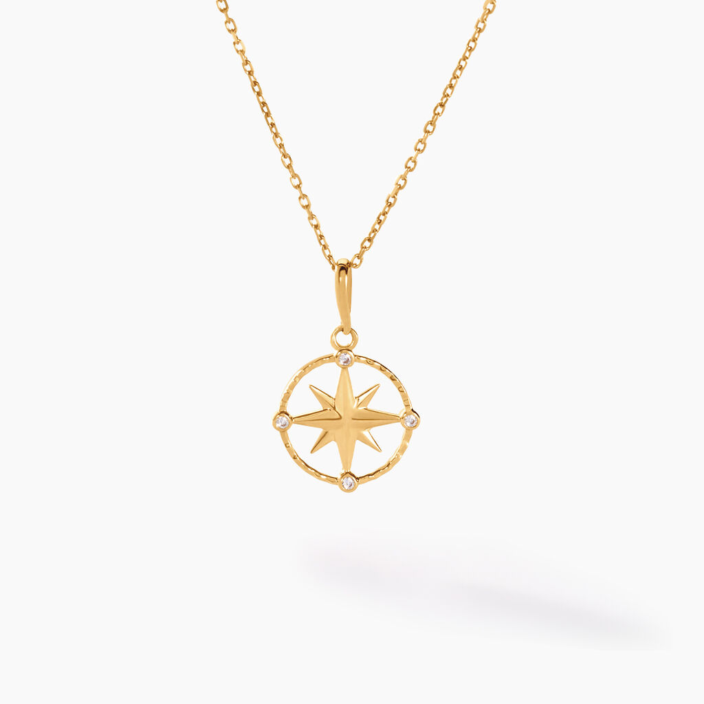 Pendentif Bethania Or Jaune Oxyde De Zirconium - Pendentifs Femme | Histoire d&rsquo;Or