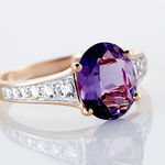 Bague Marie-camille Or Rose Amethyste Et Oxyde De Zirconium - Bagues solitaires Femme | Histoire d&rsquo;Or