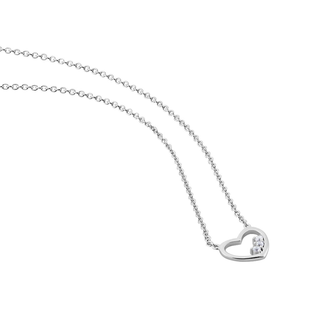 Collier Argent Shelan Oxydes De Zirconium - Colliers Coeur Femme | Histoire d’Or