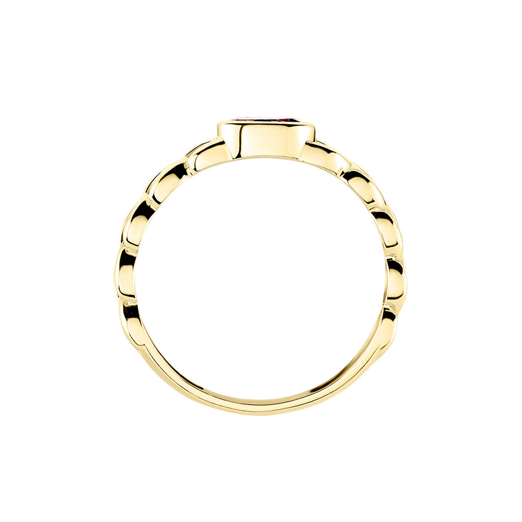 Bague Chain Or Jaune Améthyste - Bagues solitaires Femme | Histoire d’Or