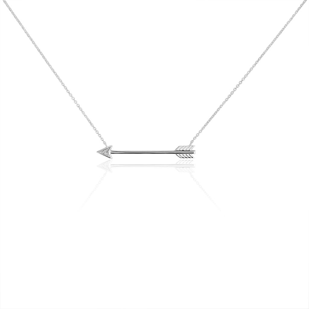 Collier Cupidon Or Blanc Diamant - Colliers Femme | Histoire d&rsquo;Or