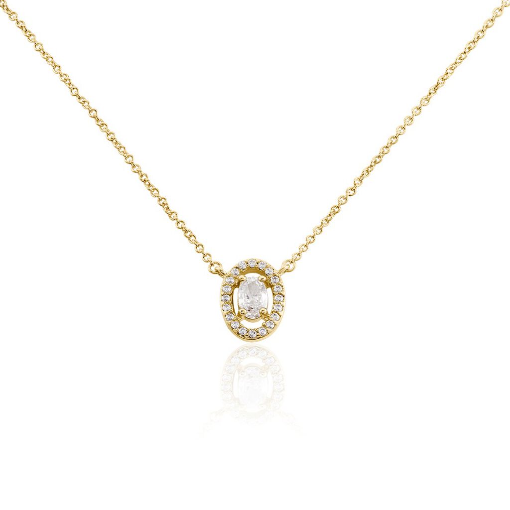 Collier Classical Plaqu&eacute; Or Jaune Oxyde De Zirconium - Colliers fantaisie Femme | Histoire d&rsquo;Or
