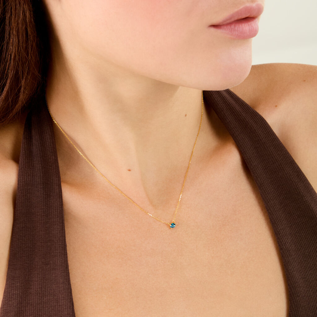 Collier Safae Or Jaune Topaze - Bijoux avec pierres Femme | Histoire d&rsquo;Or