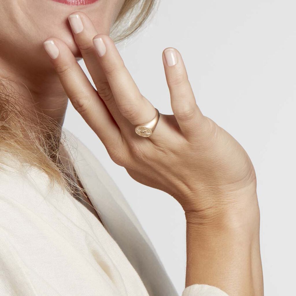 Chevali&egrave;re Gabia Plaqu&eacute; Or Jaune Oxyde De Zirconium - Bagues solitaires Femme | Histoire d&rsquo;Or