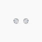 Boucles D'oreilles Puces Elda Serti Clos Or Blanc Oxyde De Zirconium - Clous d'oreilles Femme | Histoire d&rsquo;Or