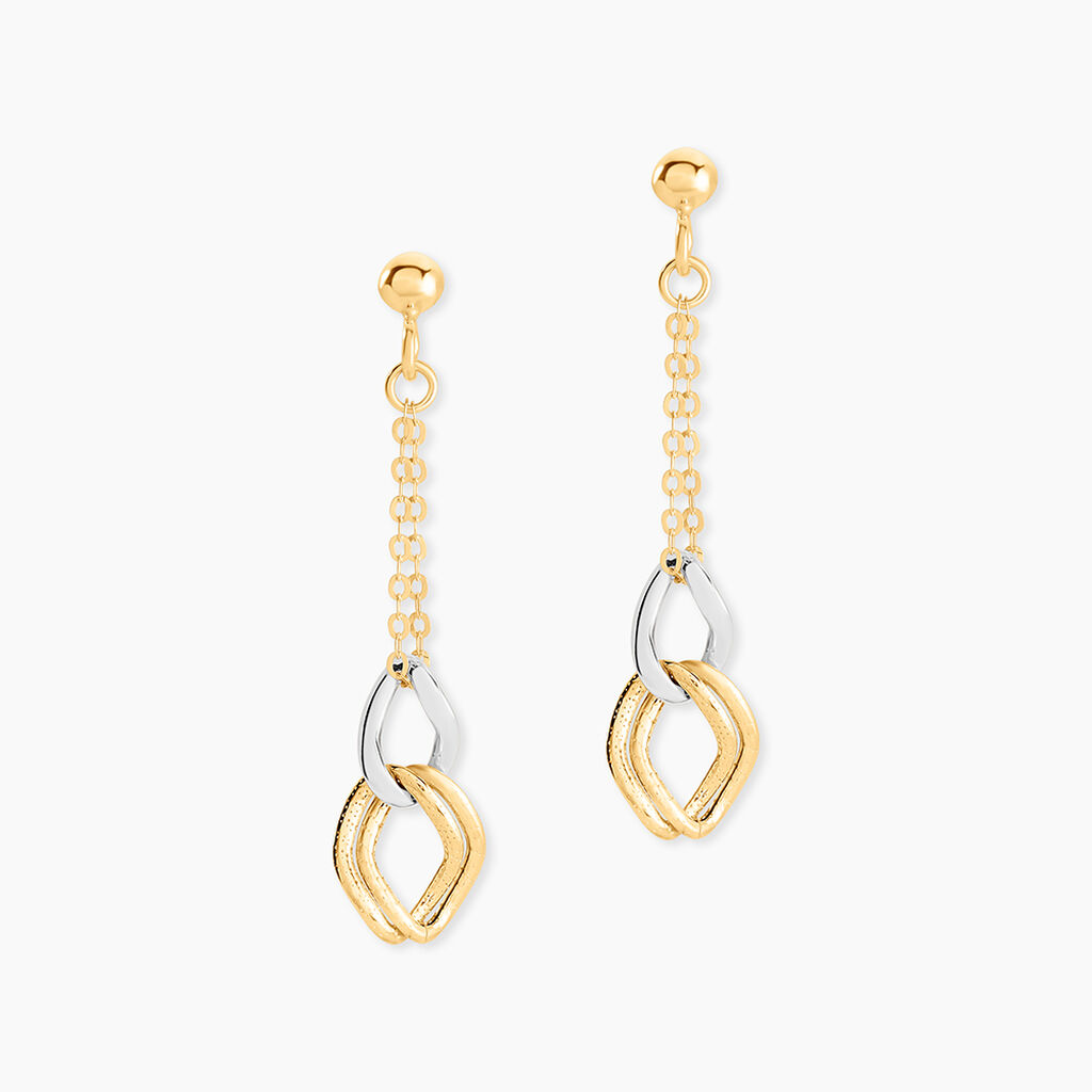 Boucles D'oreilles Pendantes Louisa Or Bicolore - Boucles d'oreilles pendantes Femme | Histoire d’Or