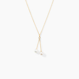 Collier Carrine 2 Fils Or Jaune Perle De Culture - Colliers Femme | Histoire d’Or