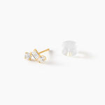 Boucles D'Oreilles Puces Diren&ccedil; Or Jaune Oxyde De Zirconium - Clous d'oreilles Femme | Histoire d&rsquo;Or