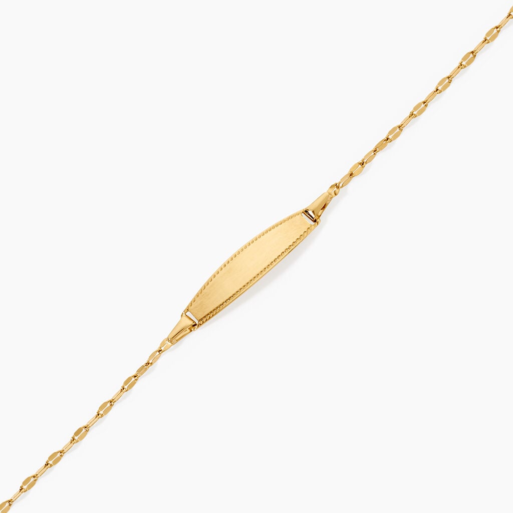Bracelet Identit&eacute;e Eowyn Argent Dor&eacute; A L'Or 750/1000 - Gourmettes Femme | Histoire d&rsquo;Or