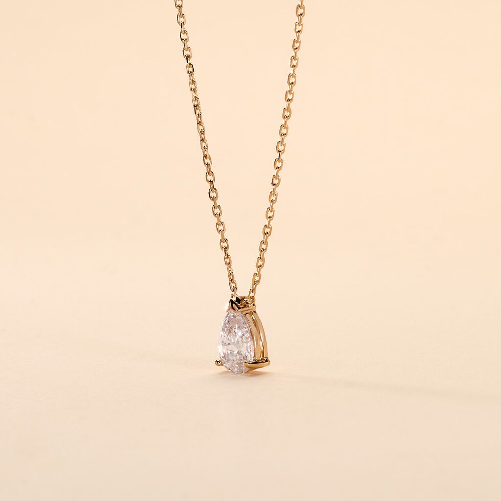 Collier Naellya Plaqu&eacute; Or Jaune Oxyde De Zirconium - Colliers fantaisie Femme | Histoire d&rsquo;Or
