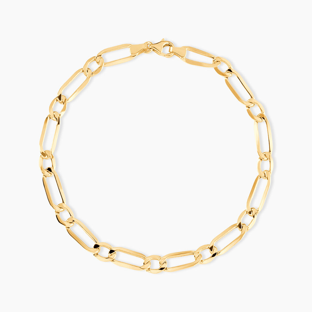 Bracelet Ophelio Maille Alternee 1/1 Or Jaune - Bracelets cha&icirc;ne Homme | Histoire d&rsquo;Or