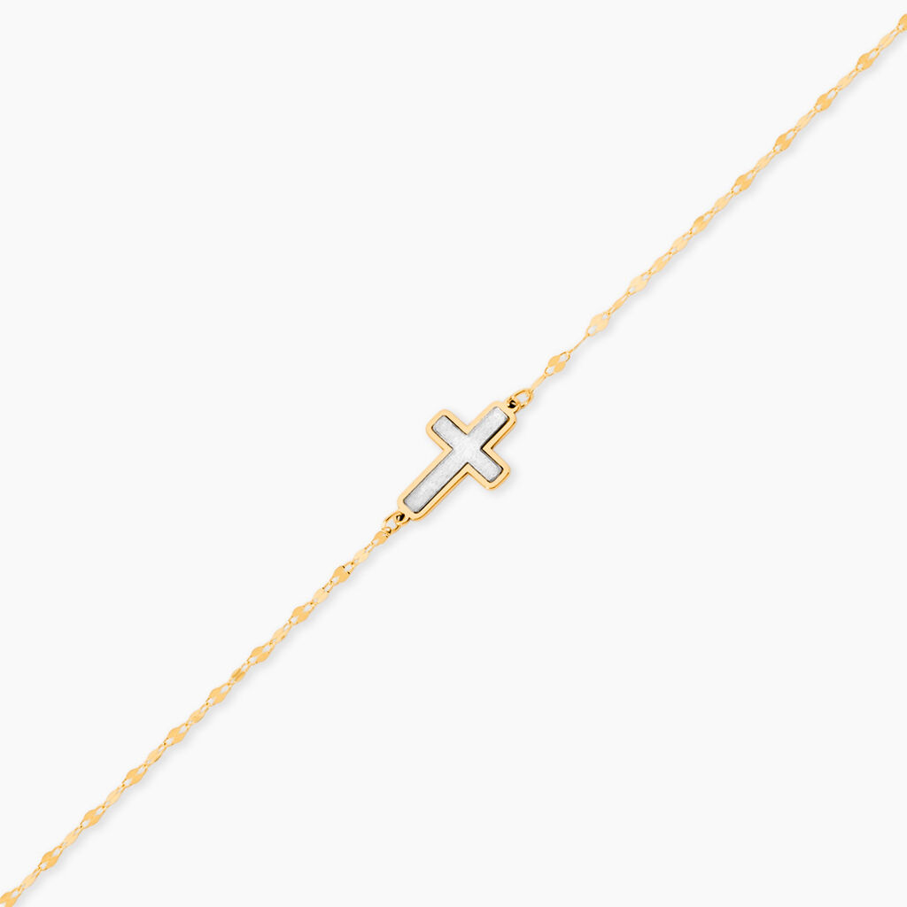 Bracelet Crescentius Or Jaune Nacre - Bracelets Communion Famille | Histoire d&rsquo;Or