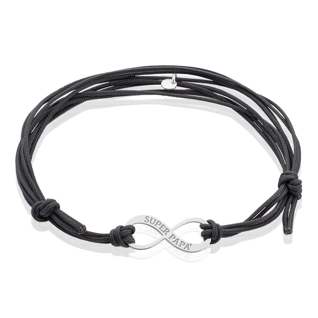 Bracelet Kwesi Argent Blanc - Bracelets cordon Homme | Histoire d&rsquo;Or