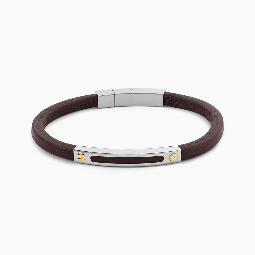 Bracelet Cuir De Vache Marron - Bracelets Cuir Homme | Histoire d&rsquo;Or