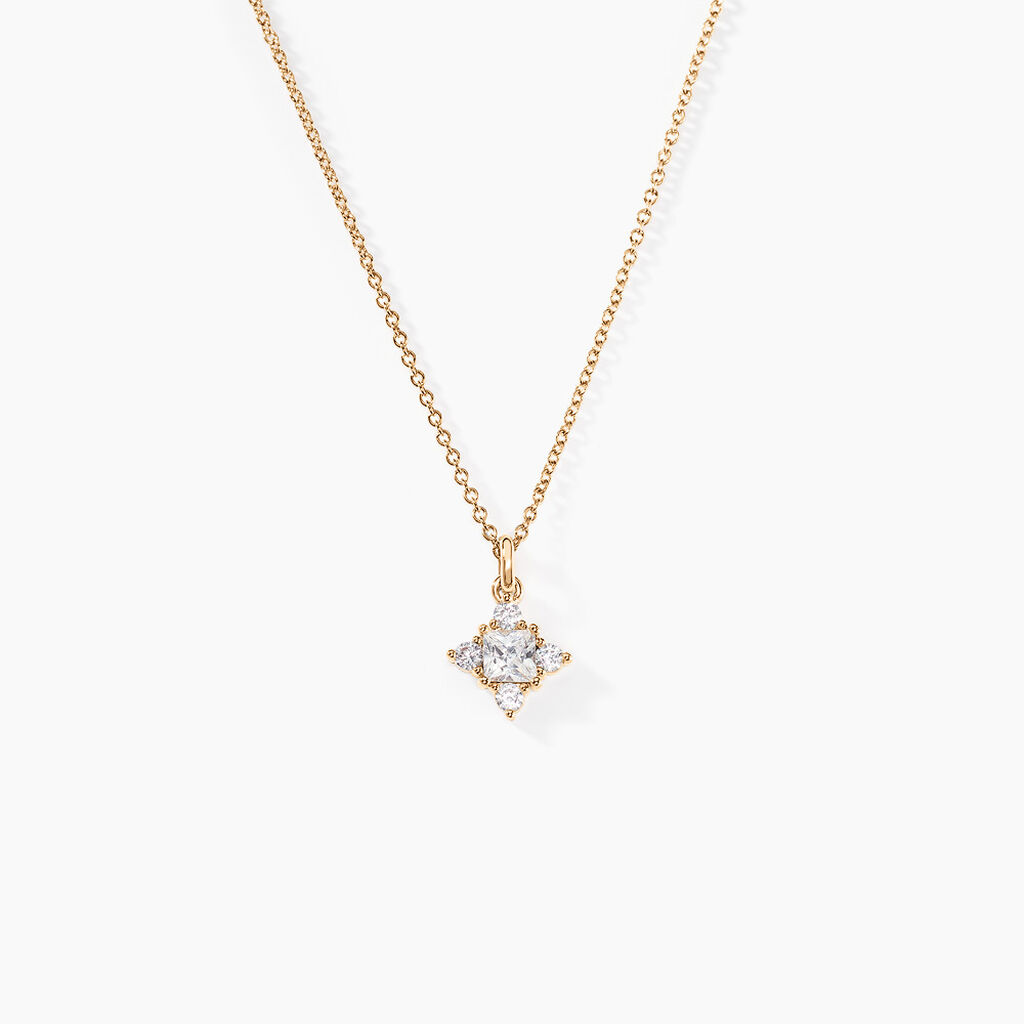 Collier Doline Plaqu&eacute; Or Dor&eacute; Oxyde De Zirconium - Colliers Femme | Histoire d&rsquo;Or