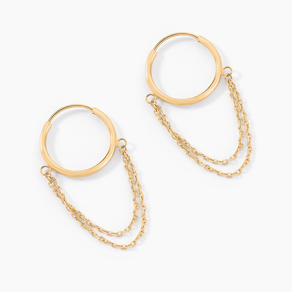 Cr&eacute;oles Calogero Or Jaune - Piercings d'oreilles Femme | Histoire d&rsquo;Or