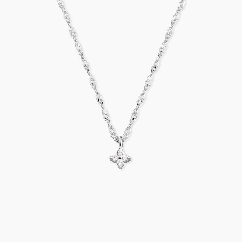 Collier Leonne Argent Blanc Oxyde De Zirconium - Colliers fantaisie Femme | Histoire d&rsquo;Or