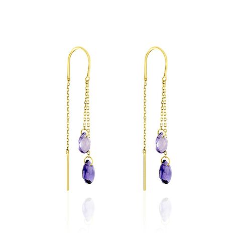 Boucles D'oreilles Pendantes Terence Or Jaune Amethyste - Boucles d'oreilles pendantes Femme | Histoire d’Or