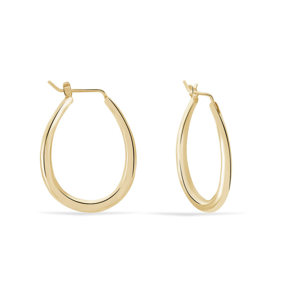 Cr&eacute;oles Olivia Ovale Plaqu&eacute; Or Jaune - Boucles d'oreilles cr&eacute;oles Femme | Histoire d&rsquo;Or