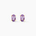 Boucles D'oreilles Puces Ovale Serti Griffe Or Jaune Amethyste - Clous d'oreilles Femme | Histoire d’Or