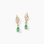 Boucles D'oreilles Pendantes Or Jaune  Patrocle Emeraude Et Diamants - Boucles d'oreilles pendantes Femme | Histoire d&rsquo;Or
