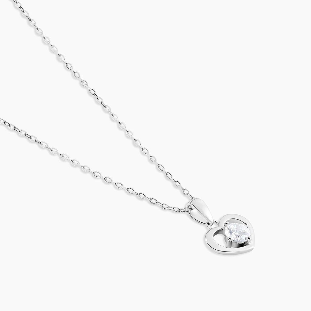 Collier Nalan Argent Blanc Oxyde De Zirconium - Colliers fantaisie Femme | Histoire d&rsquo;Or