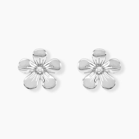 Boucles D'oreilles Puces Locmae Argent Blanc - Boucles d'oreilles fantaisie Femme | Histoire d&rsquo;Or