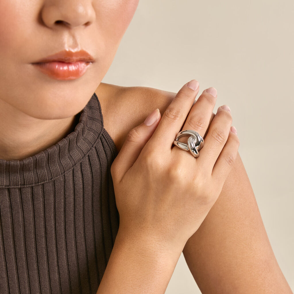 Bague Cyrianne Acier Blanc - Bagues fantaisie Femme | Histoire d&rsquo;Or