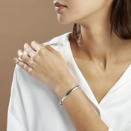 Bracelet Jonc Thaira Argent Blanc - Bracelets joncs Femme | Histoire d’Or