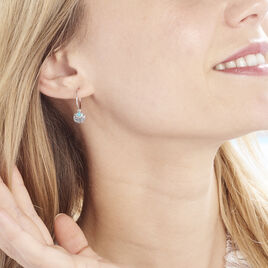 Créoles Tanaya Argent Blanc Verre - Boucles d'oreilles créoles Femme | Histoire d’Or